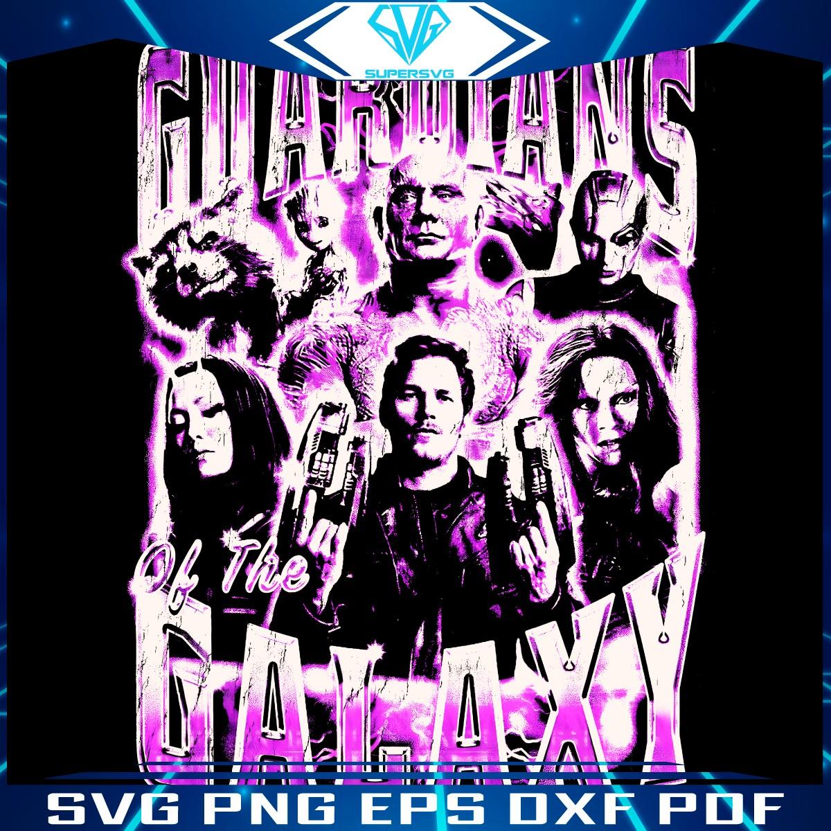 Retro Guardians of the Galaxy Characters in Vibrant PNG