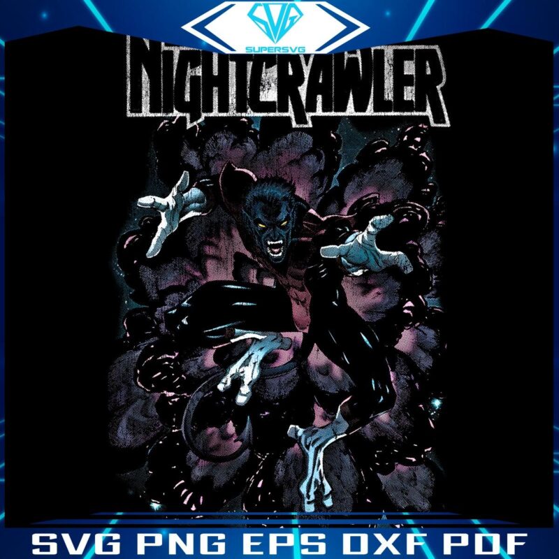 Retro Nightcrawler Marvel Comic Magic PNG