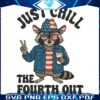 Retro Raccoon Says Just Chill Out Funny PNG Art