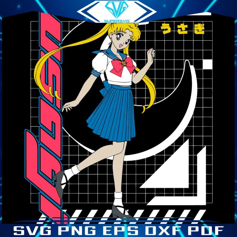 Sailor Moon Usagi Tsukino Retro 90s Anime Girl SVG Art