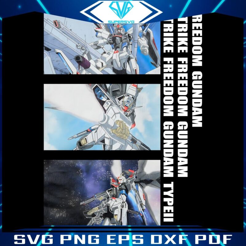 Strike Freedom Gundam Type II Iconic PNG from Gundam Seed Series