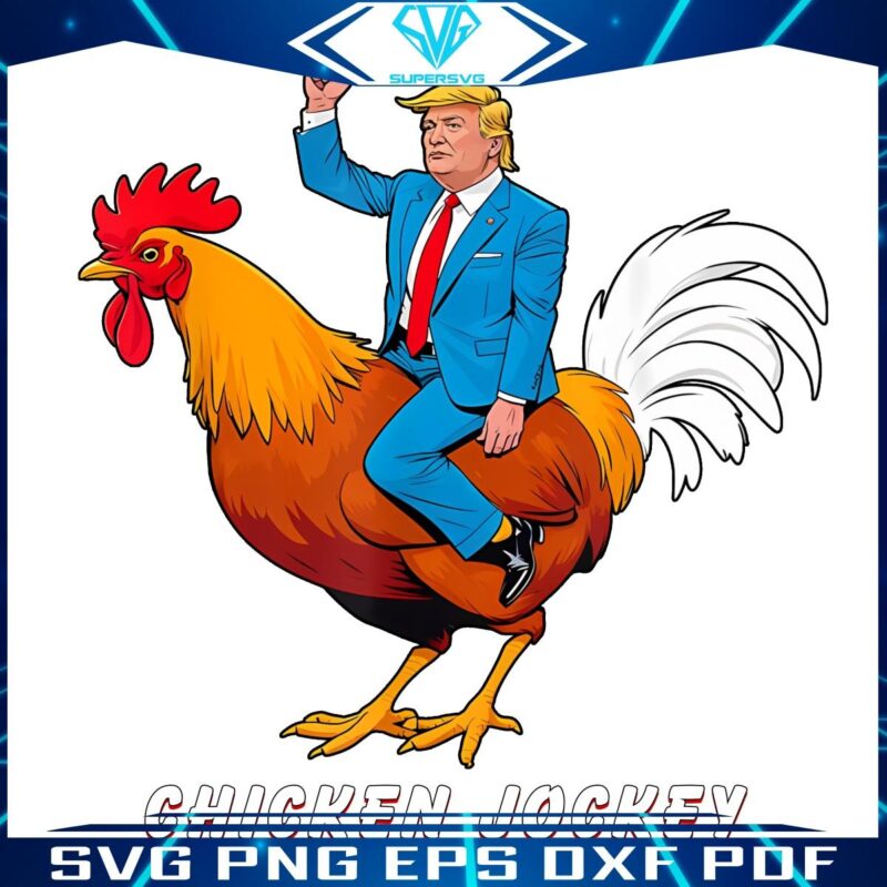 Trump Rooster Ride Hilarious Cartoon in PNG