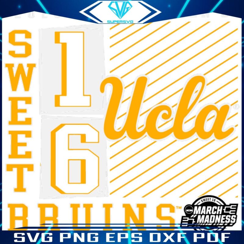 UCLA Bruins SVG 2025 NCAA Womens Sweet 16 Excitement