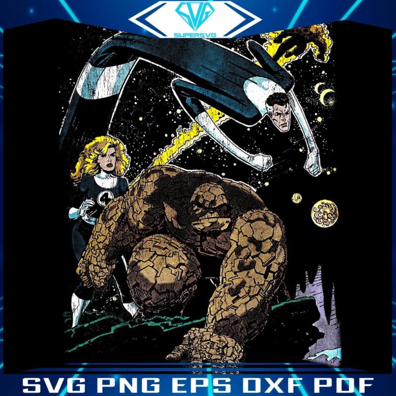Vintage 90s Marvel Fantastic Four Comic in PNG Style