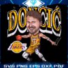 Vintage Luka Doncic Lakers Cartoon in PNG
